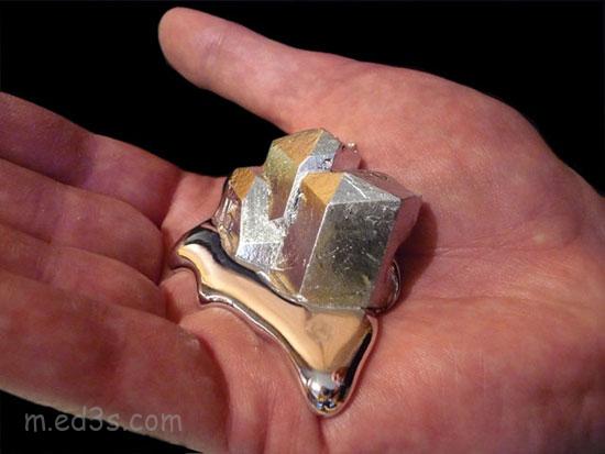 Gallium الغاليوم معدن يذوب في يدك
